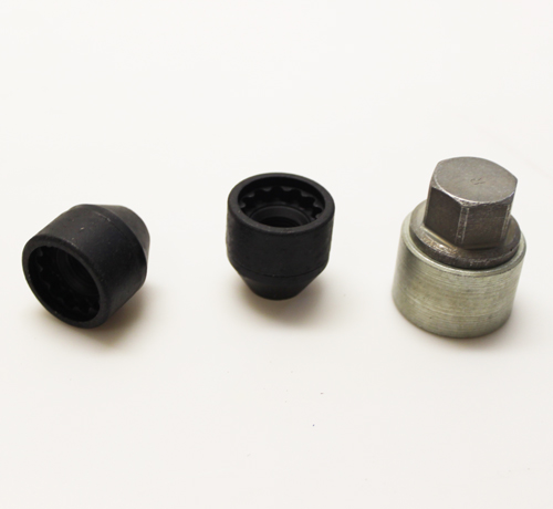 Zajišťovací matice SICUSTAR M12x1,25mm, kužel, otevřená, klíč 19, černé