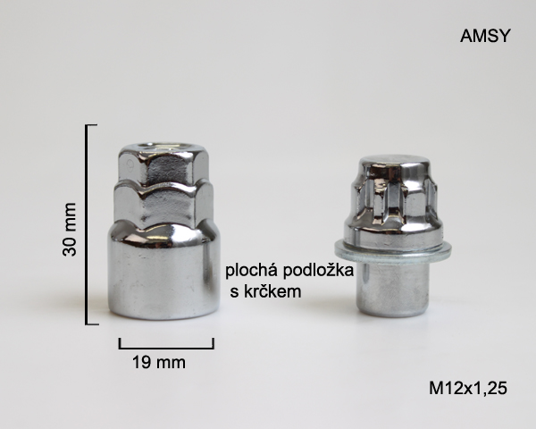 Zajišťovací matice M-BLOCKY M12x1,50mm, zavřená, plochá s podložkou, klíč 19/21