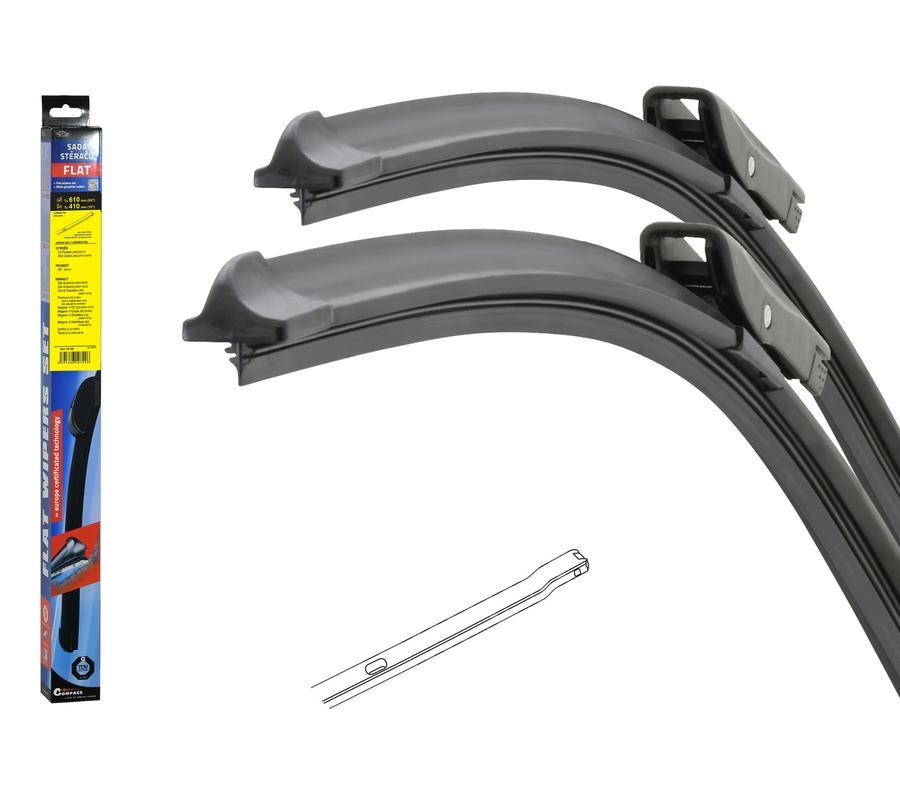 VÝPRODEJ: Stěrače FLAT SET BOLT 610+410mm