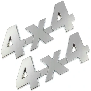 2x Samolepka 3D 4x4, barva chrom