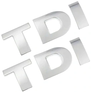 2x Samolepka 3D TDI, barva chrom