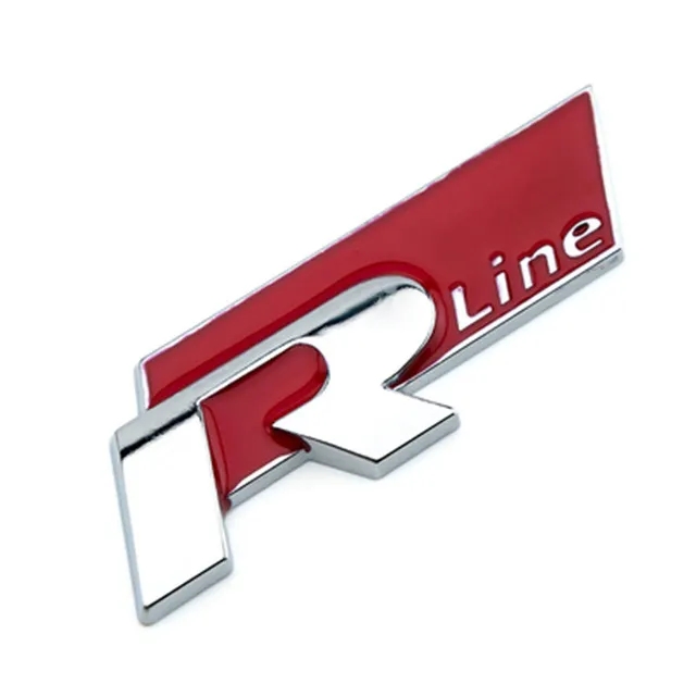 Samolepka 3D R-LINE, barva červená/chrom