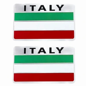 2x Samolepka 3D ITALY, barva chrom