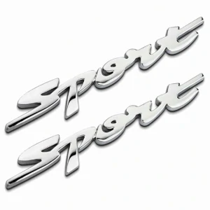 2x Samolepka 3D Sport, barva chrom