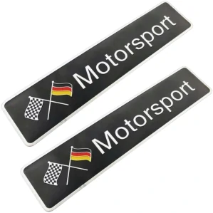 2x Samolepka 3D Motorsport, barva chrom/černá