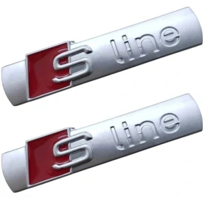 2x Samolepka 3D S Line, barva chrom matný