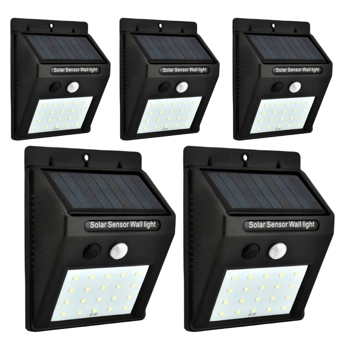 Sada 5ks solární světlo s detektorem pohybu 20 LED 40W 120°