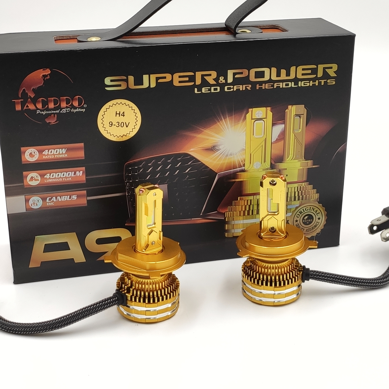 LED autožárovky H4 A9 COB canbus 40000lm 2x200W 6000K, sada 2ks