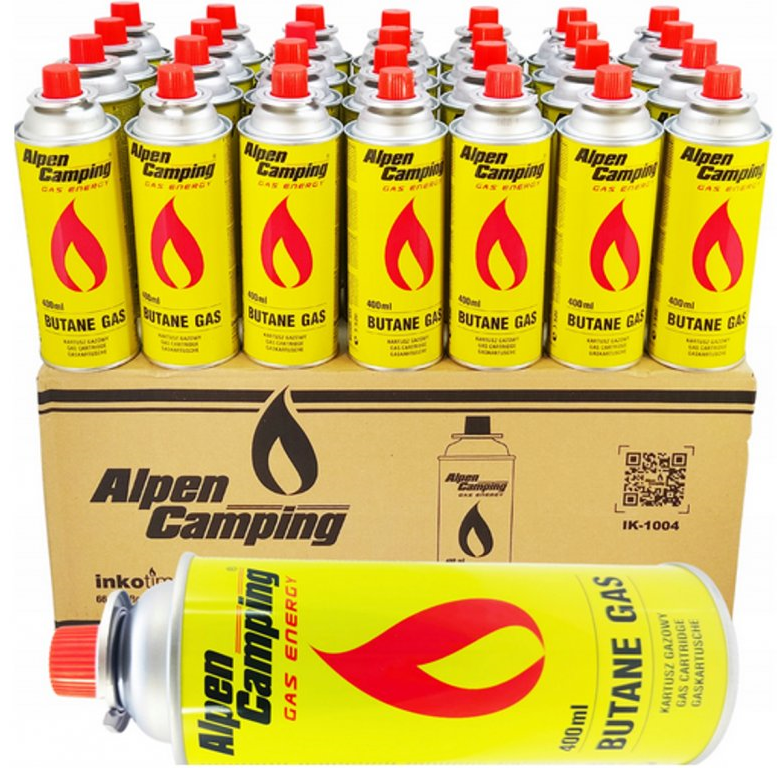 Plynová kartuše butan do plynových vařičů Alpen Camping 400ml, 28ks 
