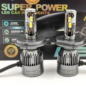 LED A5 autožárovka H4 6000K 15000lm 2x75W, sada 2ks