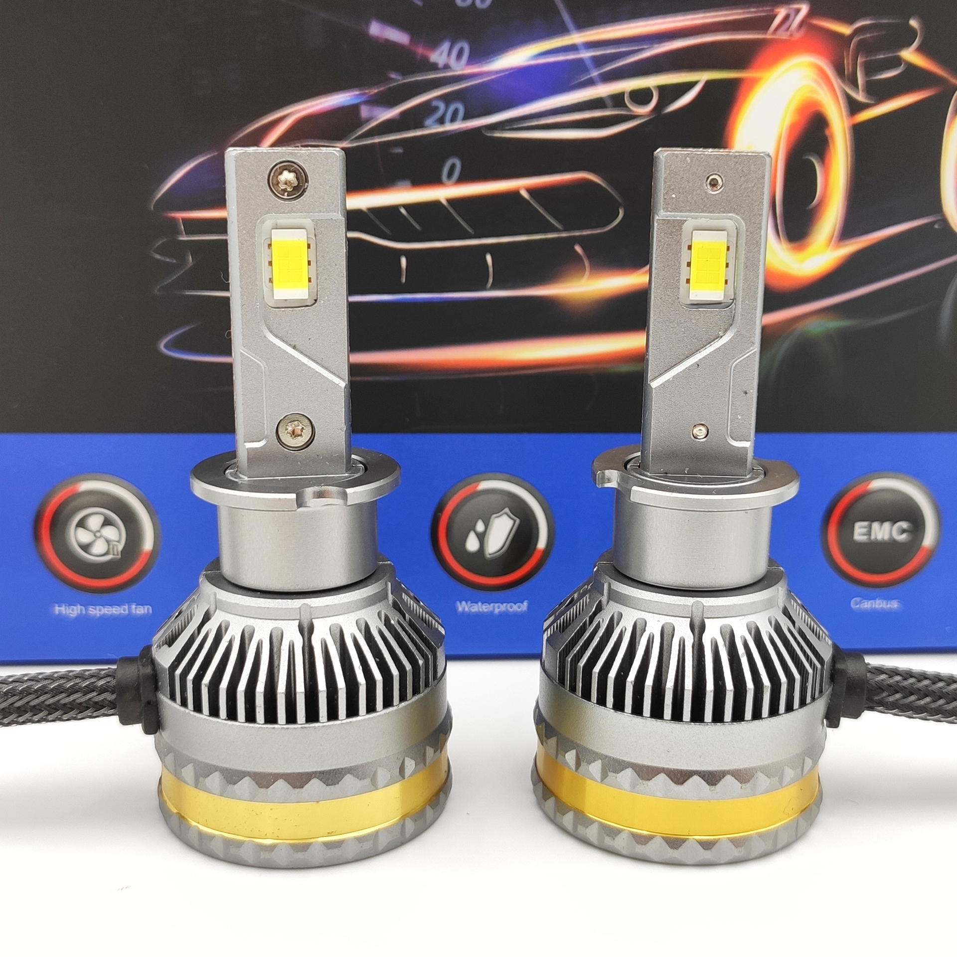 LED autožárovka H3 6000K 25000lm 2x100W CANBUS, sada 2ks