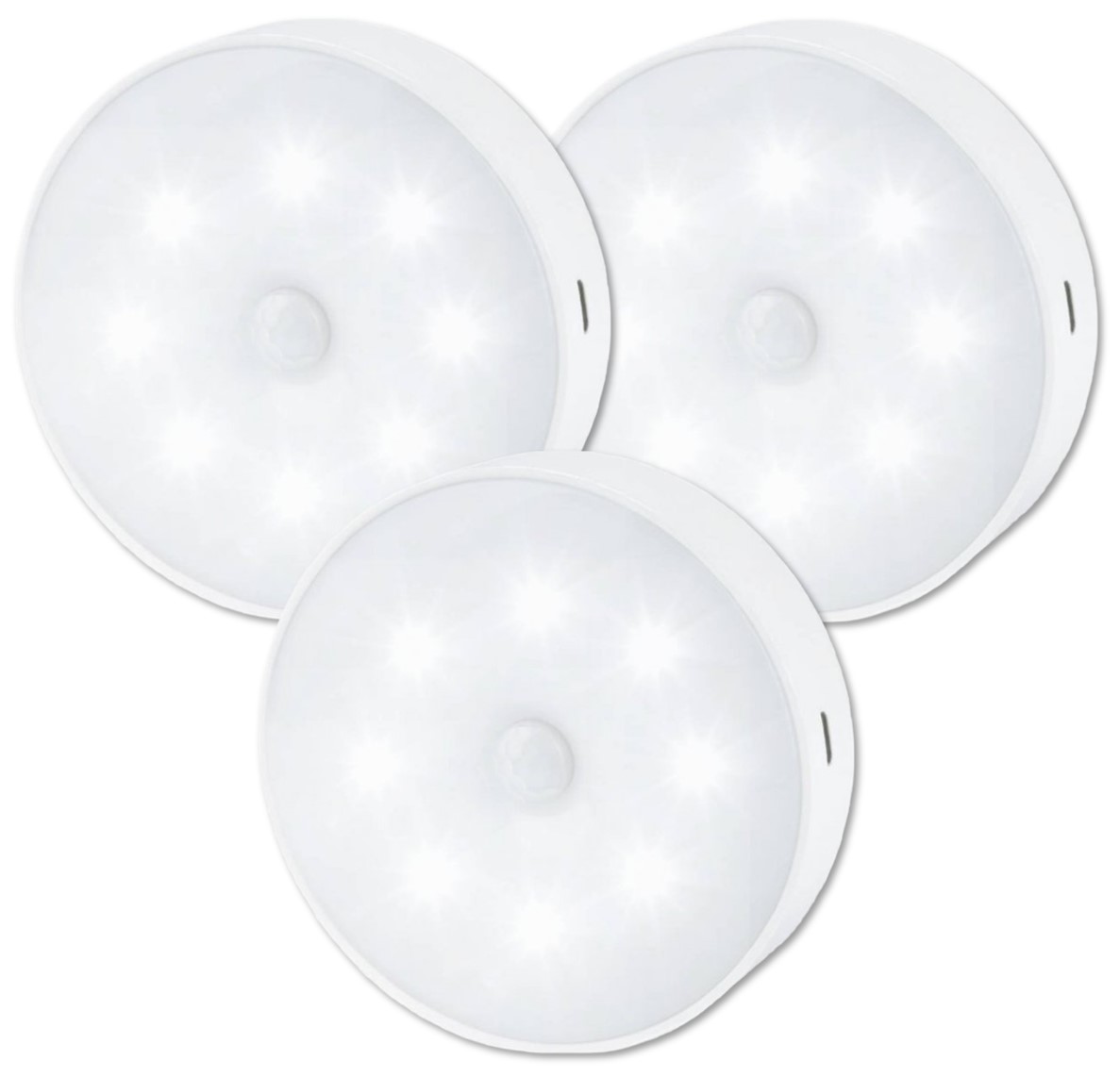 Sada 3ks LED noční světlo se senzorem pohybu a soumraku 