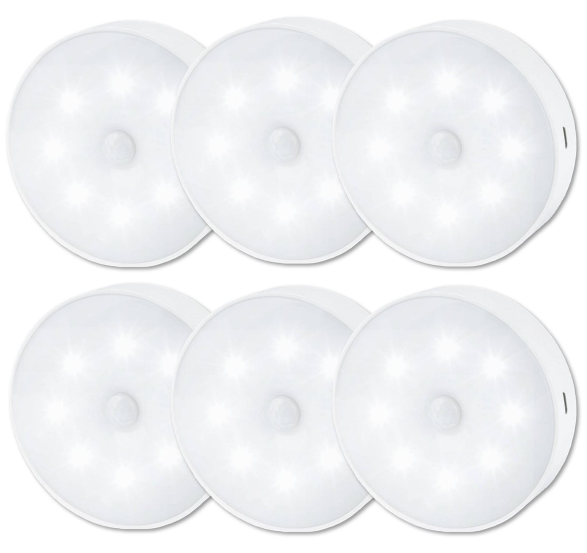 Sada 6ks LED noční světlo se senzorem pohybu a soumraku