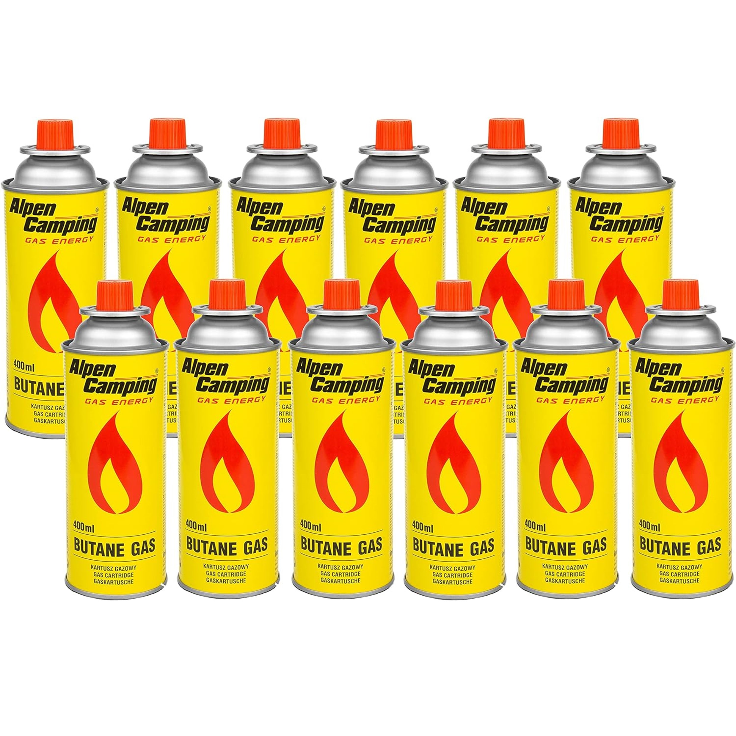 Plynová kartuše butan do plynových vařičů Alpen Camping 400ml, 12ks