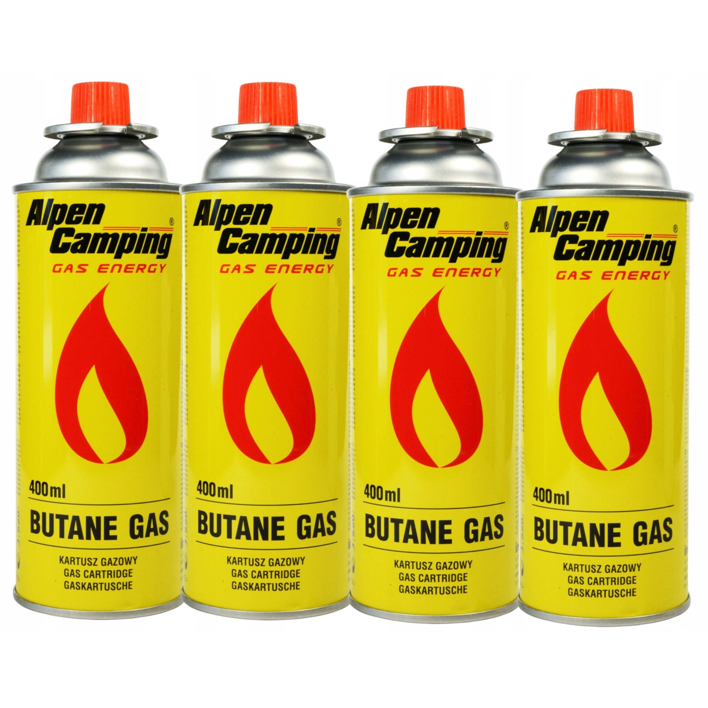 Plynová kartuše butan do plynových vařičů Alpen Camping 400ml, 4ks