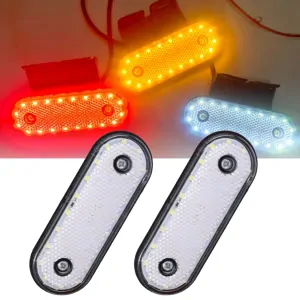 2x LED výstražné blikající poziční obrysové světlo 12/24V 20SMD, bílé