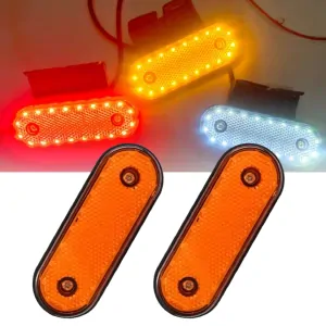 2x LED výstražné blikající obrysové světlo 12/24V 20SMD, oranžové