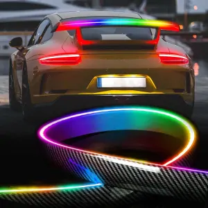 LED RGB pásek na spoiler, brzdové světlo, carbon 120cm