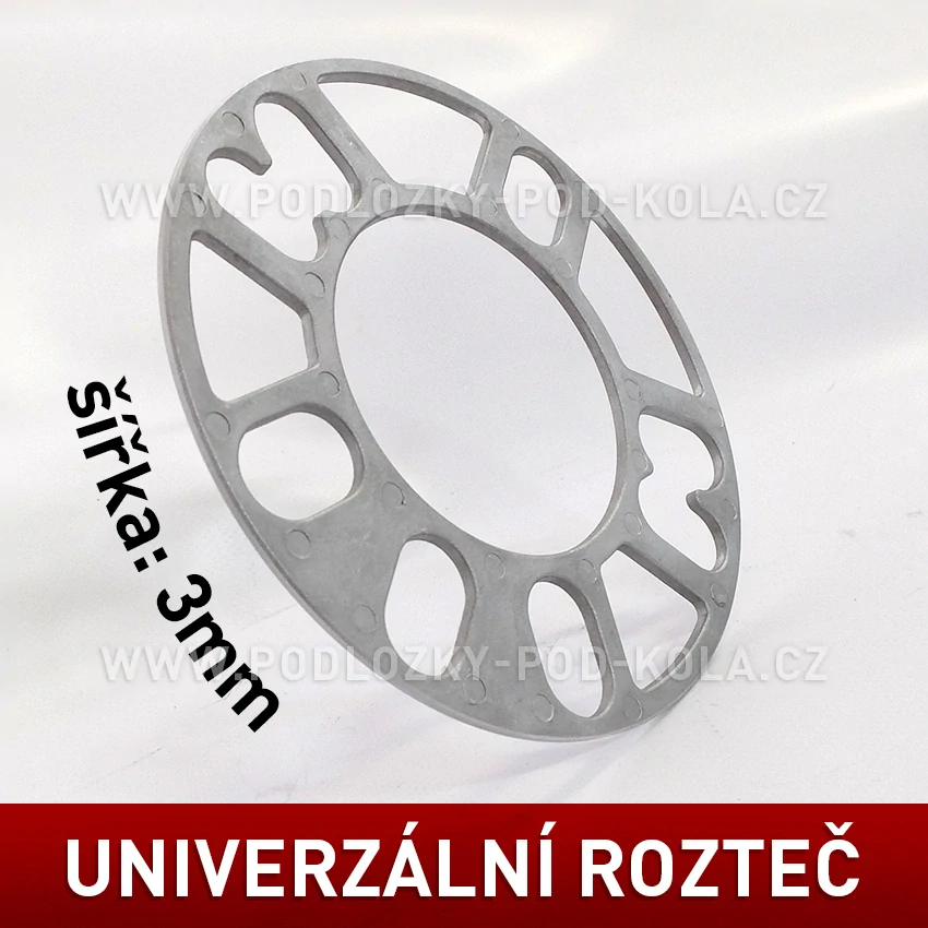 AKCE - 3mm podložka pod kola univerzální, rozteč variabilní - průchozí, 1ks