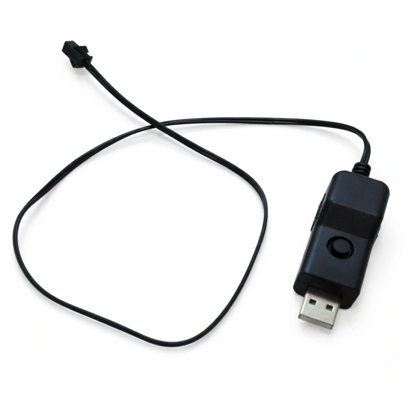 Svítící elektrický kabel USB, 3m, barva modrá, 12V