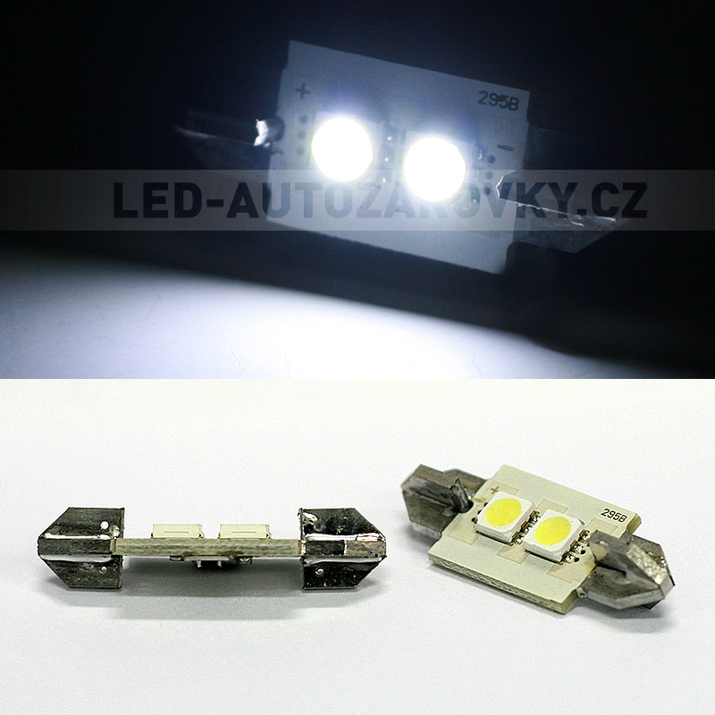 VÝPRODEJ: CAN-BUS sufitka bílá - Super Light, 2 SMD LED, 36mm, 1ks
