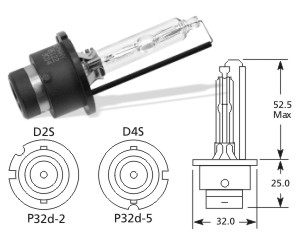 Náhradní výbojka xenon Elta D2S 4300K do originálních světlometů