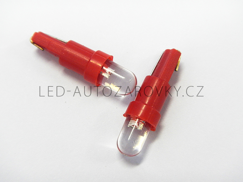 Osvětlení přístrojové desky LED červená, T5/12V/1,2W, sada 2ks