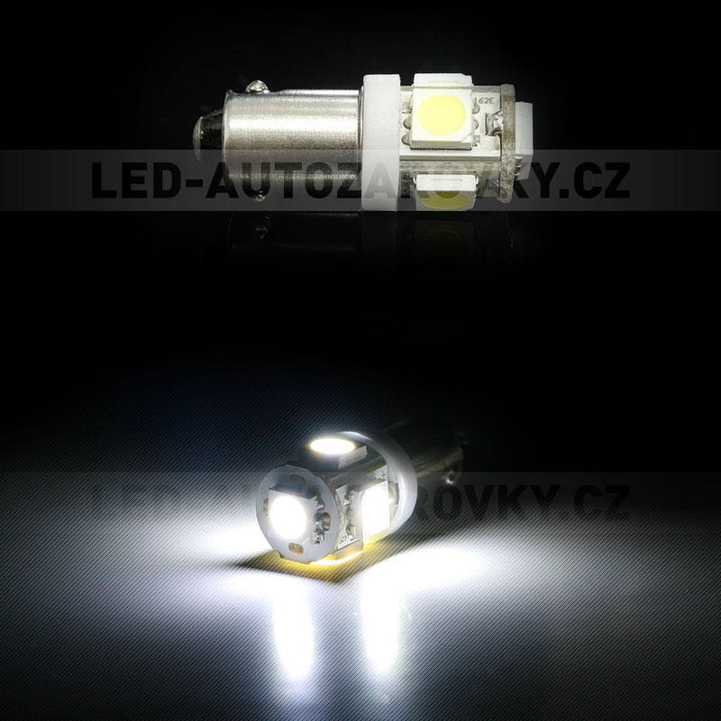Parkovací světlo BA9S - 5 x LED SMD BÍLÉ, 1ks