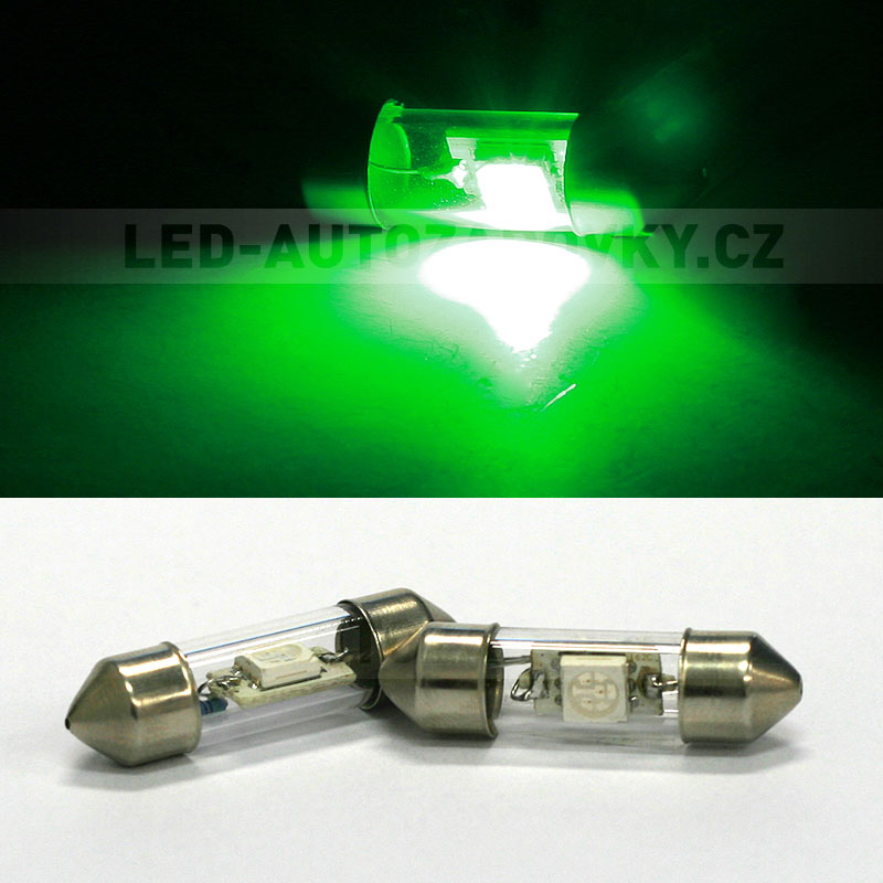 VÝPRODEJ: Sufitka zelená - Super Light, 1x SMD LED, 31mm 