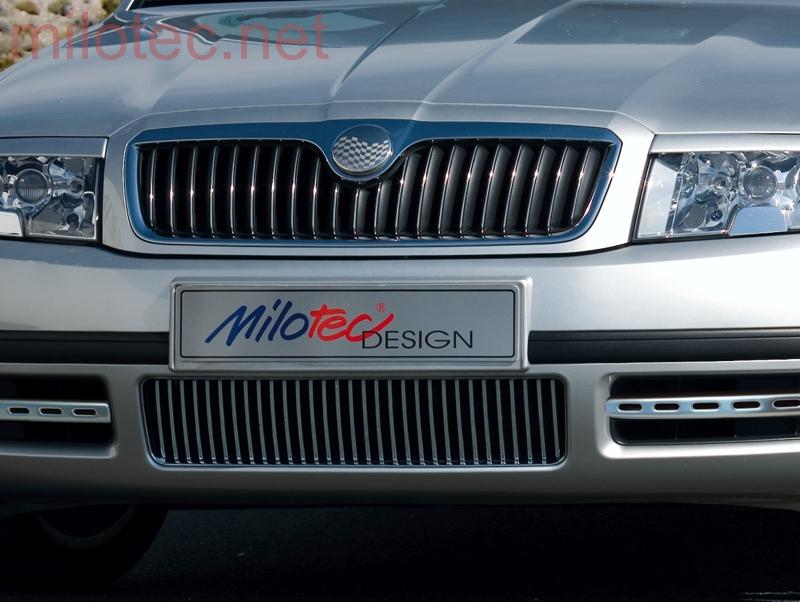 Lišty předního nárazníku, nerez - Škoda Superb I. Facelift