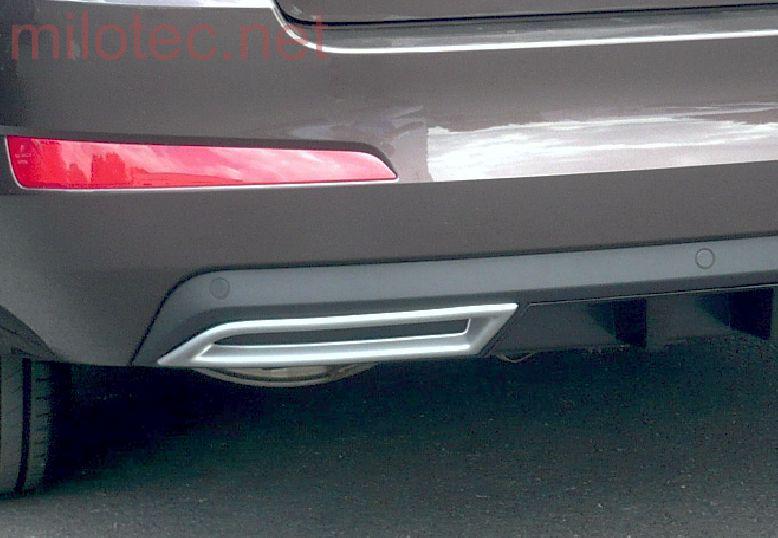 Difuzor zadního nárazníku + koncovky výfuku, černý lesklý "klavírlak" - Škoda Octavia III.