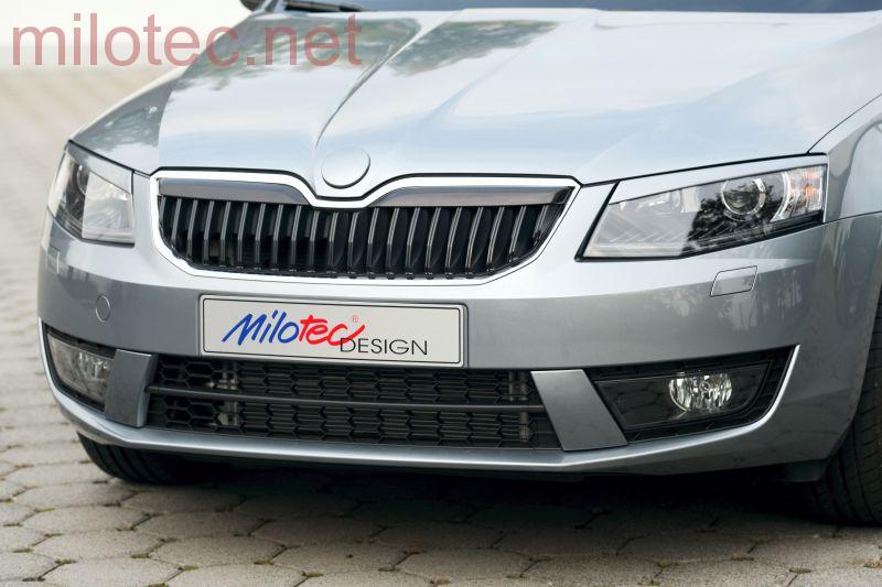 Díly do předního nárazníku, černý lesklý "klavírlak" - Škoda Octavia III.