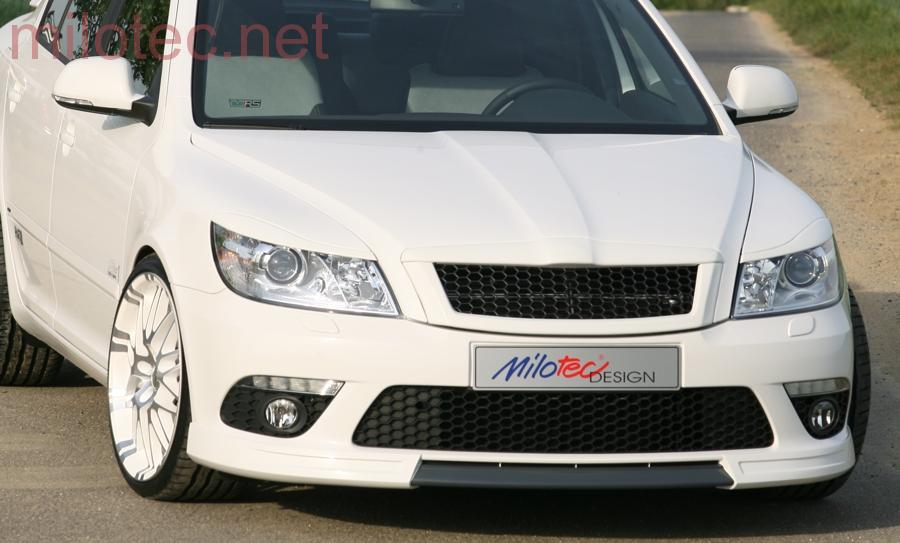 Spoiler pro přední nárazník, černý - Škoda Octavia II. RS Facelift Lim./Combi