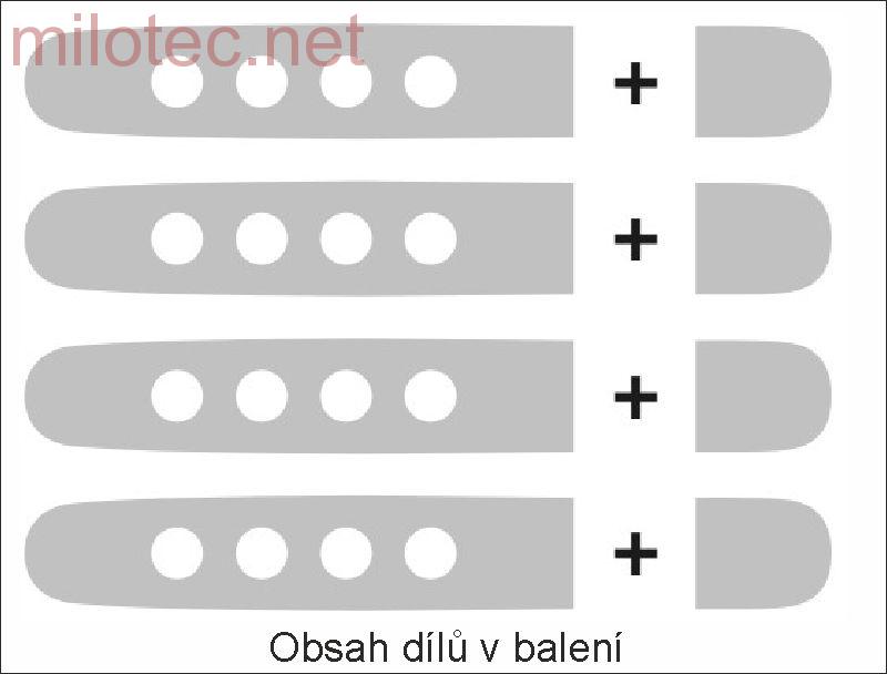 AKCE: Kryty klik děrované, stříbrné matné (4+4ks bez zámku) - Škoda Octavia I.