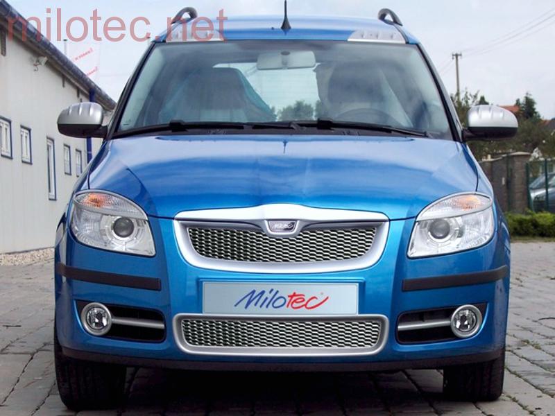 Sportovní mřížka předního nárazníku, nerez - Škoda Fabia II. Lim./Combi