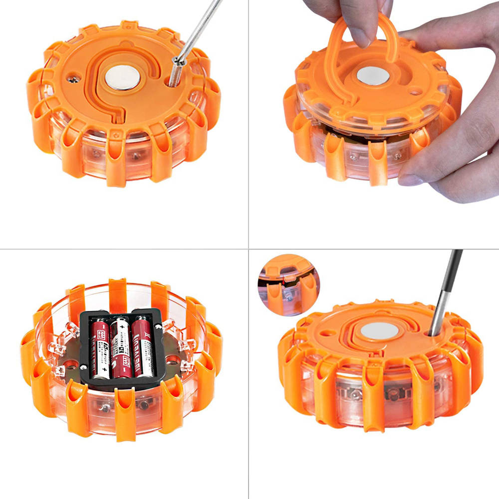 Výstražné LED světlo s magnetem, 9 funkcí 15LED 1ks