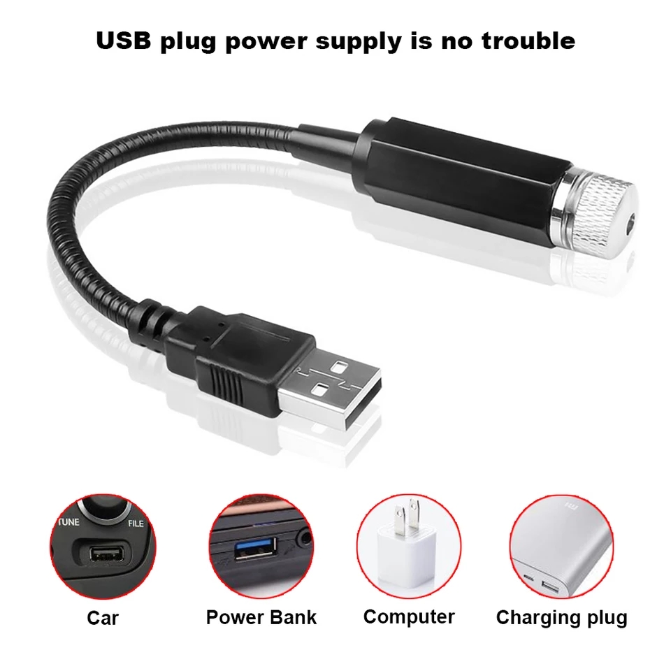 LED USB projektor noční oblohy, barva modrá