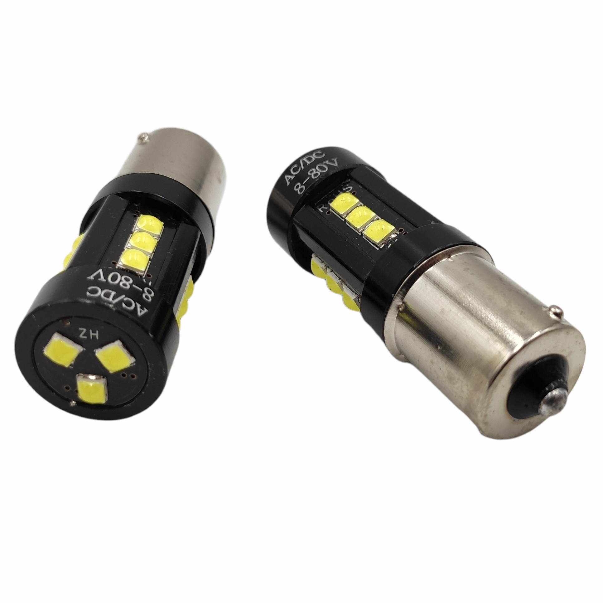 LED žárovka BA15S bílá 15SMD, canbus - vhodná i do denních světel Škoda