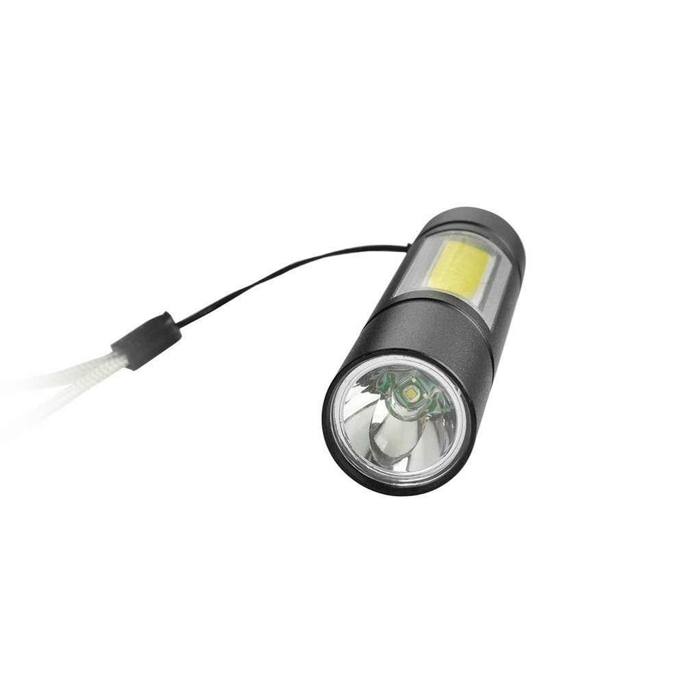 LED mini svítilna - baterka XPE CREE + COB, vestavěná dobíjecí baterie, 600mAh 450lm