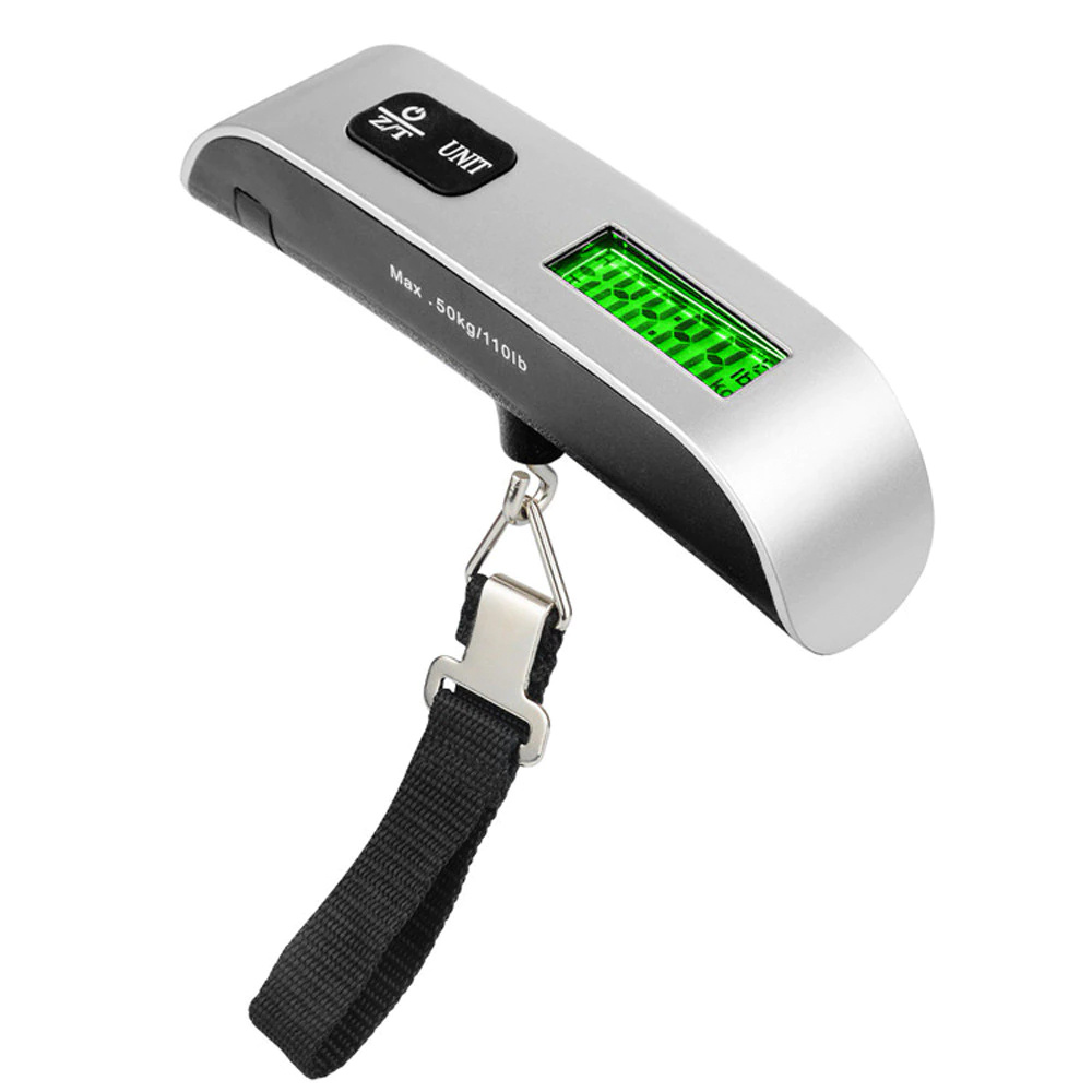 Digitální váha na zavazadla, teploměr, do 50kg ±10g