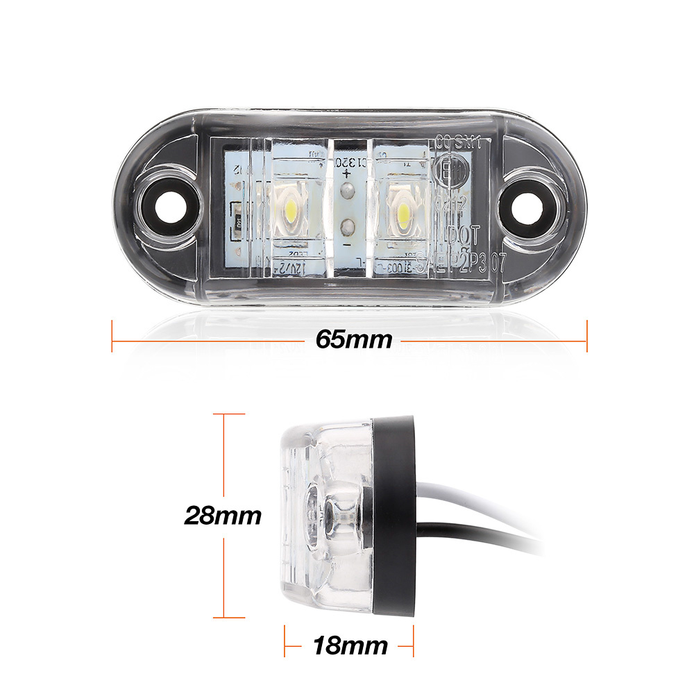 2x LED poziční obrysové světlo 12/24V 2SMD, oranžové