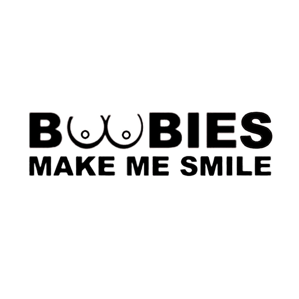 Samolepka BOOBIES MAKE ME SMILE 20x5cm černá