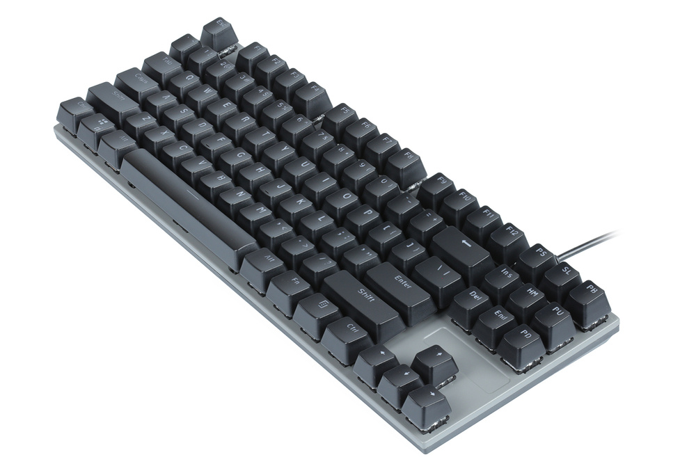 Herní mechanická klávesnice s RGB LED podsvícením, krátké, modré spínače