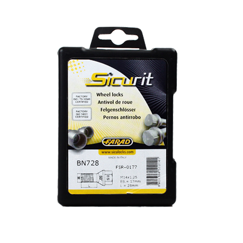 Zajišťovací šrouby SICURIT M14x1,25x28mm, kužel, klíč 17