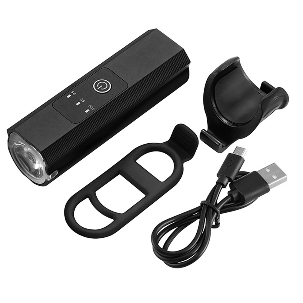 LED USB PREMIUM přední světlo na kolo, XM-L T6 CREE LED, 400lm, 5 režimů svícení, baterie 2200mAh, hliník