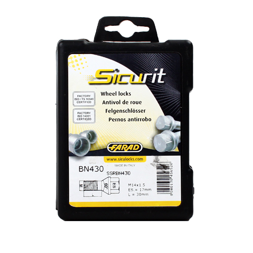 Zajišťovací šrouby SICURIT M14x1,5x30mm, kužel, klíč 17