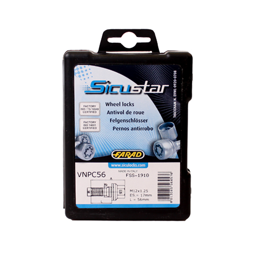 Zajišťovací šrouby SICUSTAR M12x1,25x56mm, plochá s podložkou, klíč 17
