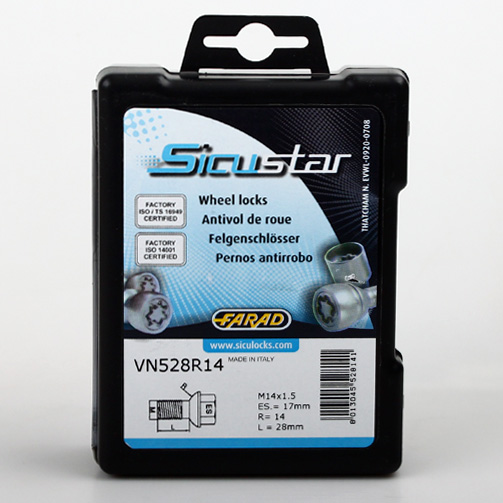 Zajišťovací šrouby SICUSTAR M14x1,5x28mm, koule R14, klíč 17