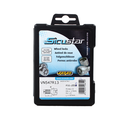 Zajišťovací šrouby SICUSTAR M14 x 1,5x47mm, koule, klíč 17