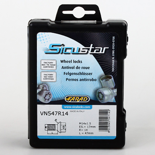 Zajišťovací šrouby SICUSTAR M14x1,5x47mm, koule, klíč 17